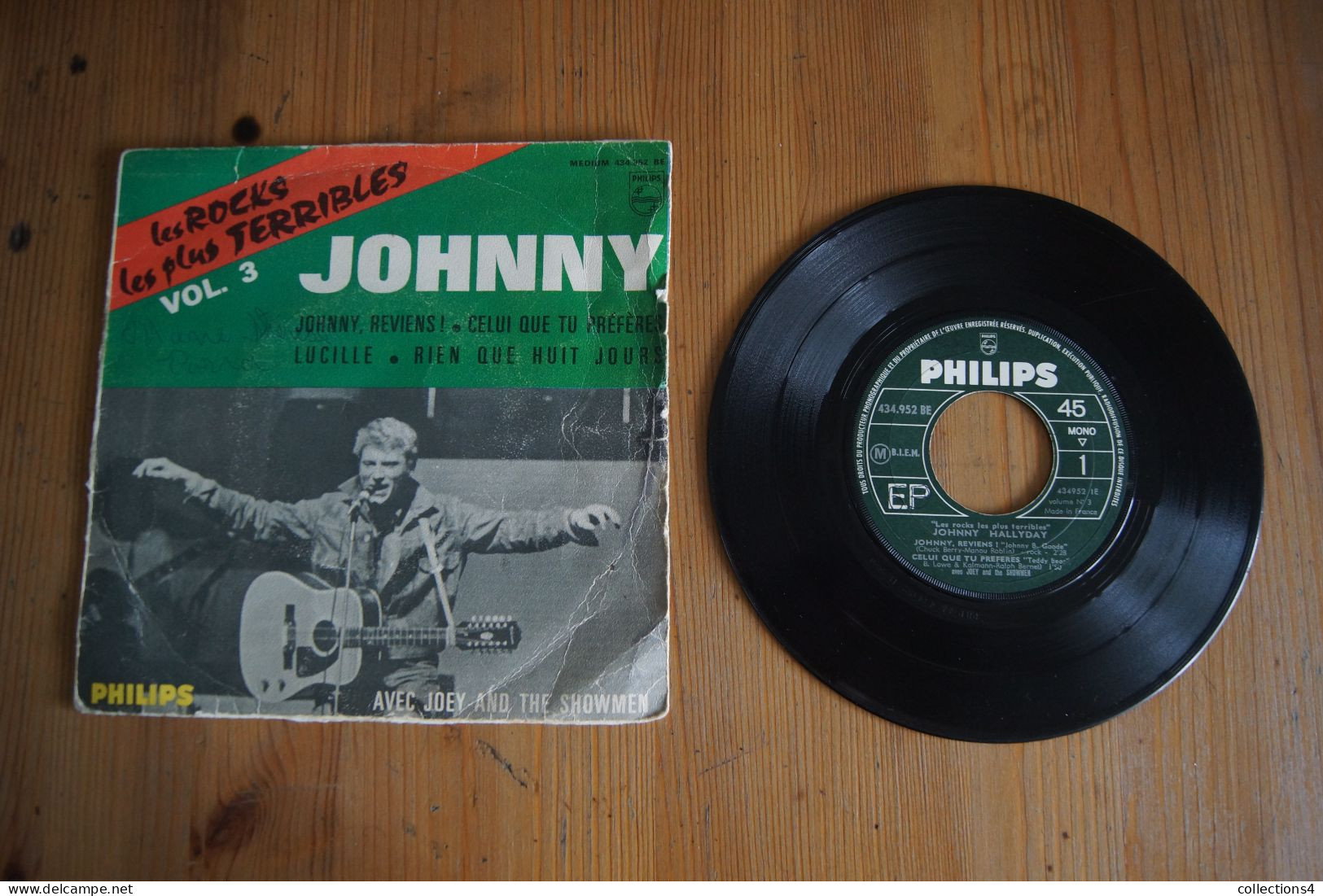 JOHNNY HALLYDAY  LES ROCKS LES PLUS TERRIBLES VOL 3 EP POCHETTE PAPIER 1964 VARIANTE - 45 T - Maxi-Single