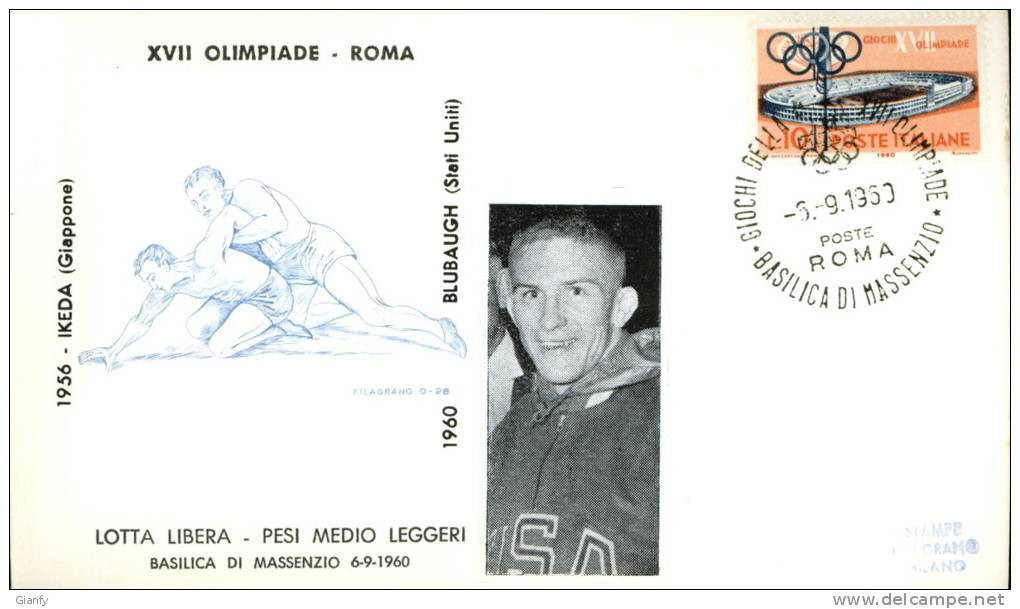 ROMA 17a OLIMPIADE 1960 LOTTA MED ORO BLUBAUGH - Zomer 1960: Rome