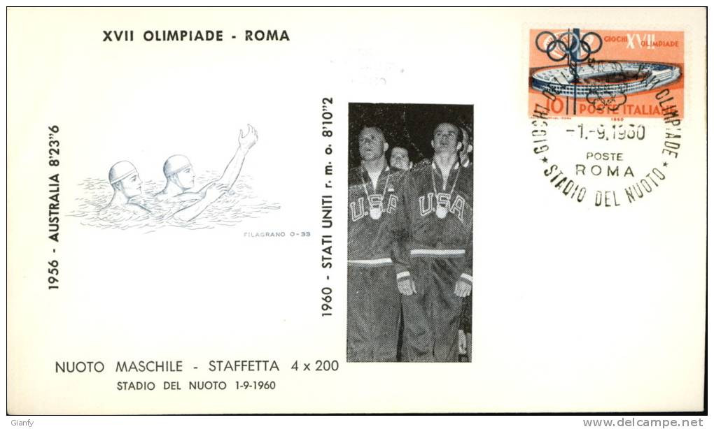 ROMA 17a OLIMPIADE 1960 NUOTO MED ORO STATI UNITI - Verano 1960: Roma