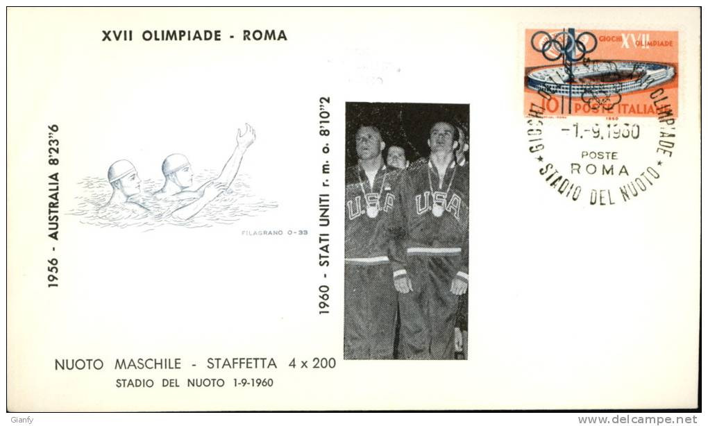 ROMA 17a OLIMPIADE 1960 NUOTO MED ORO STATI UNITI - Estate 1960: Roma