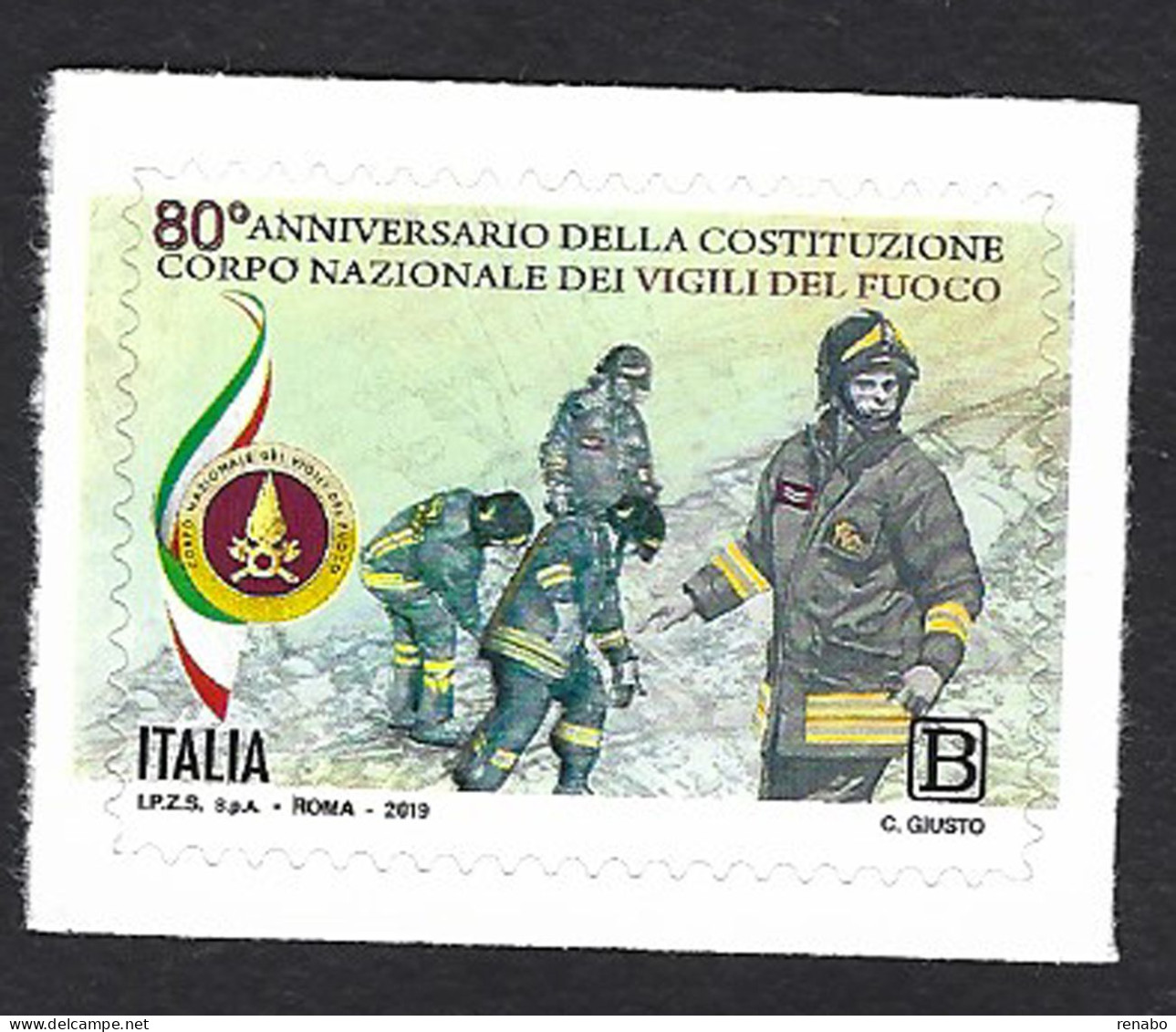 Italia, Italy, Italien, Italie 2019; Logo Del Corpo Nazionale Dei Vigili Del Fuoco, Firefighters, Les Pompiers. - Timbres