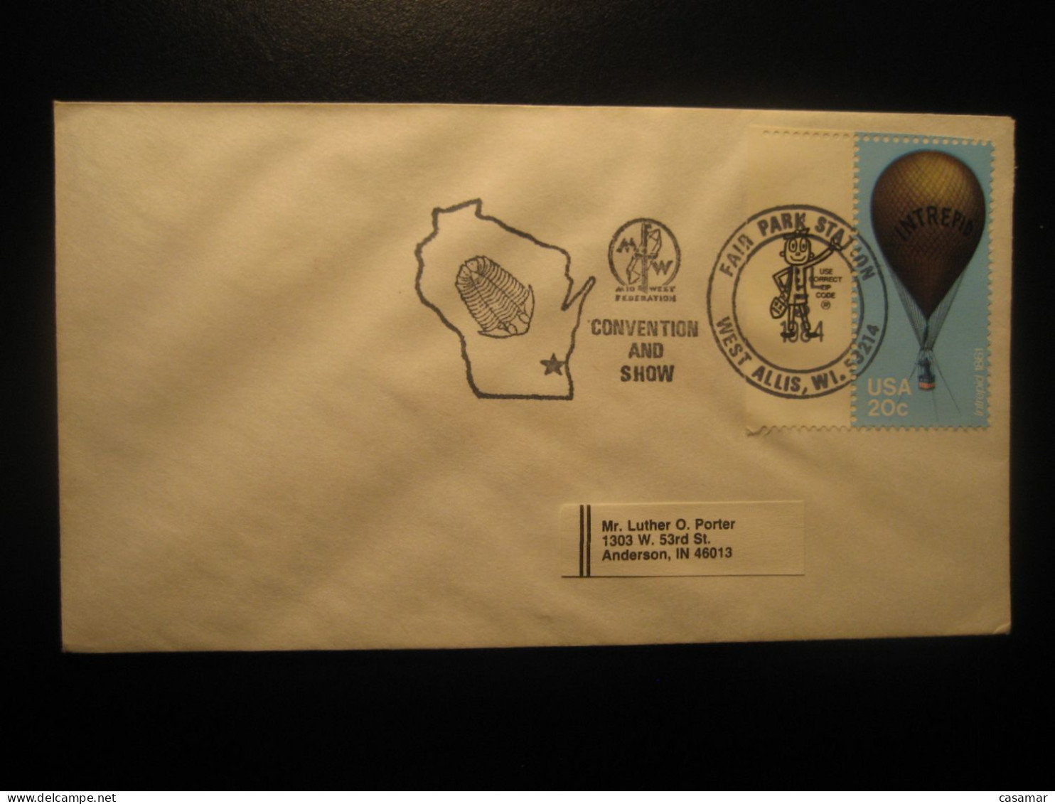 WEST ALLIS 1984 Trilobite Cancel Cover USA Fossil Fossils Animals Fossiles Geology Geologie - Fossili