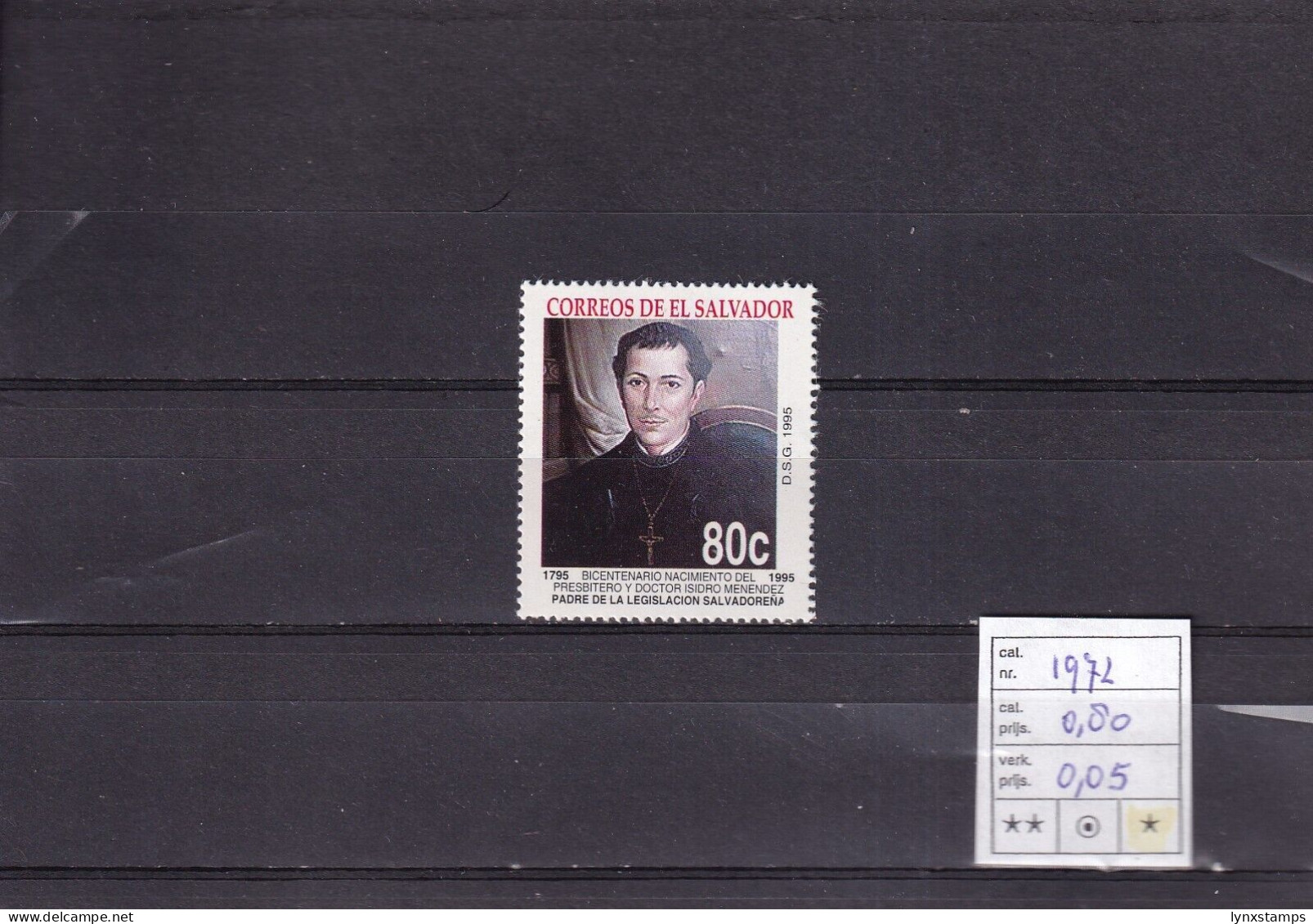 ER03 El Salvador 1995 Isidro Menéndez - MLH Stamps - El Salvador