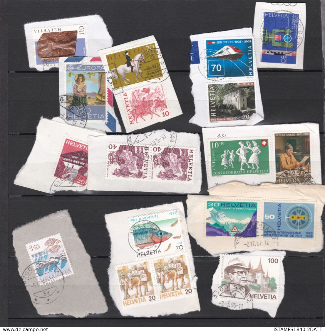 001147/ Switzerland 1970/98 Collection On Paper (34) Useful Postmarks - Marcophilie