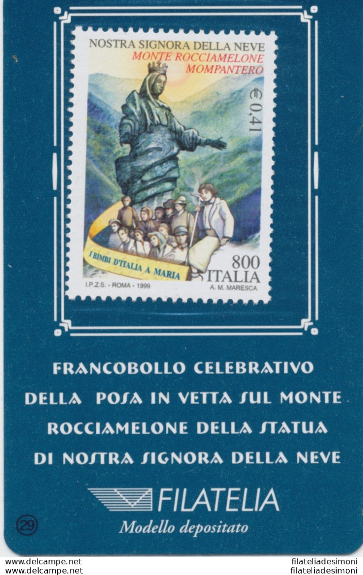 1999 Italia - Repubblica , Tessera Filatelica Ns Signora Della Neve 0,41€ - Filatelistische Kaarten