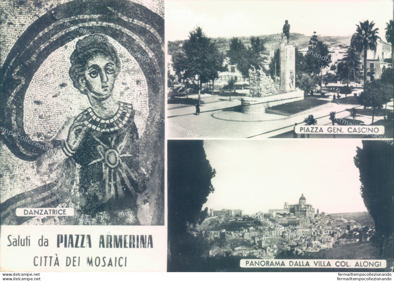 I723 Cartolina Saluti Da Piazza Armerina Citta' Dei Mosaici Provincia Di Enna - Enna