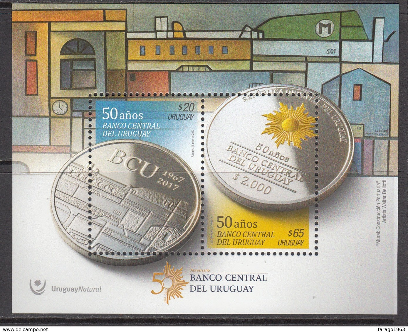 2017  Uruguay Central Bank Coins  Souvenir Sheet  MNH - Uruguay