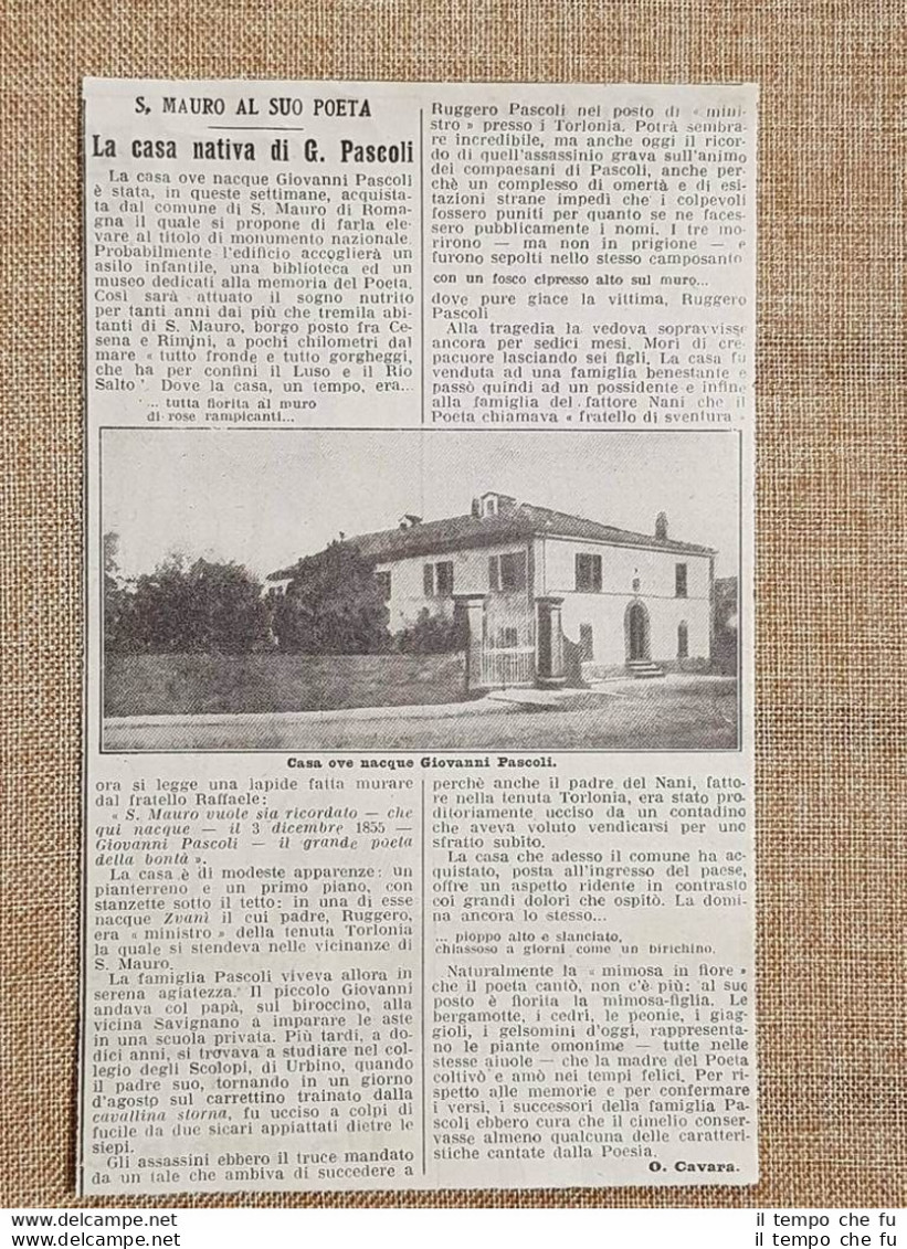 San Mauro Nel 1924 La Casa Nativa Del Poeta Giovanni Pascoli Emilia Romagna - Autres & Non Classés