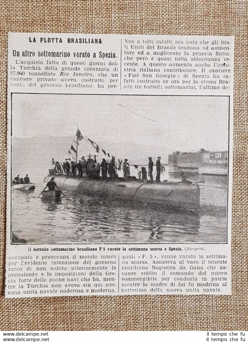 Spezia Nel 1914 Il Varo Del Sottomarino Brasiliano F5 Liguria - Altri & Non Classificati