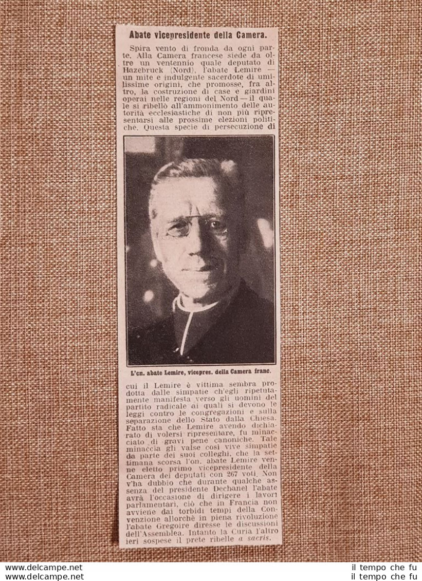 L'Abate Lemire Nel 1914 Vicepresidente Della Camera Francese Francia - Altri & Non Classificati