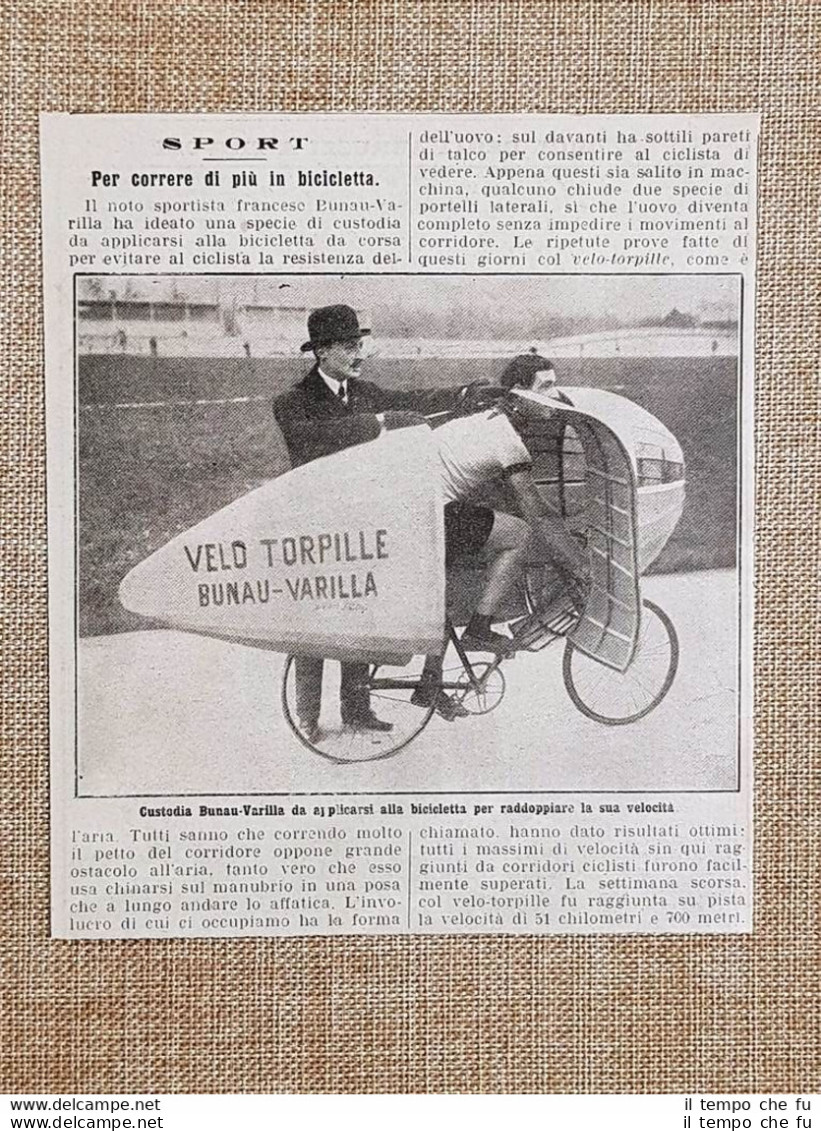 Il Ciclismo Nel 1914 La Custodia Bunau - Varilla Per Raddoppiare La Velocità - Altri & Non Classificati