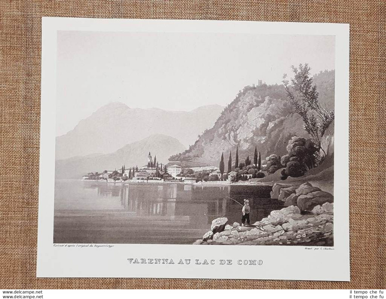 Varenna Sul Lago Di Como Lombardia Incisione Di L. Cherbuin Del 1840 Ristampa - Autres & Non Classés