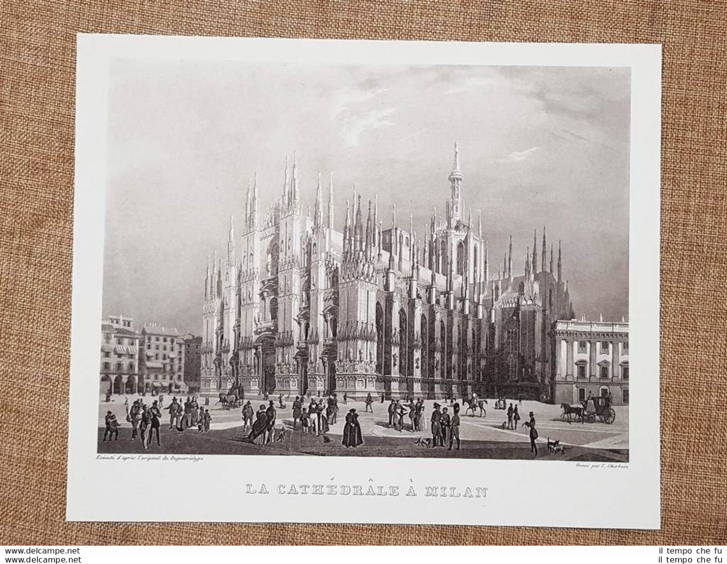 La Cattedrale O Duomo Di Milano Incisione Di L. Cherbuin Del 1840 Ristampa - Altri & Non Classificati