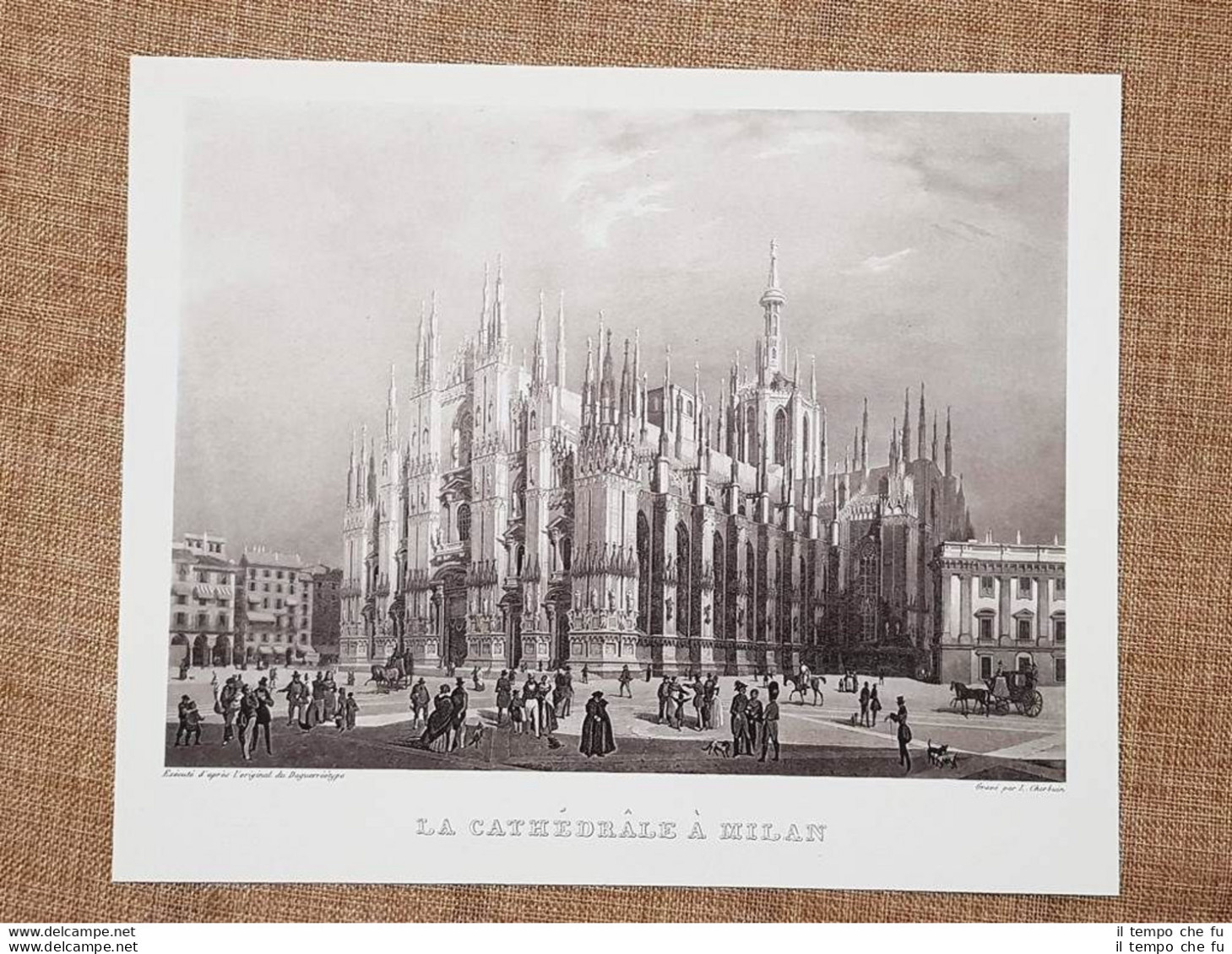 La Cattedrale O Duomo Di Milano Incisione Di L. Cherbuin Del 1840 Ristampa - Autres & Non Classés