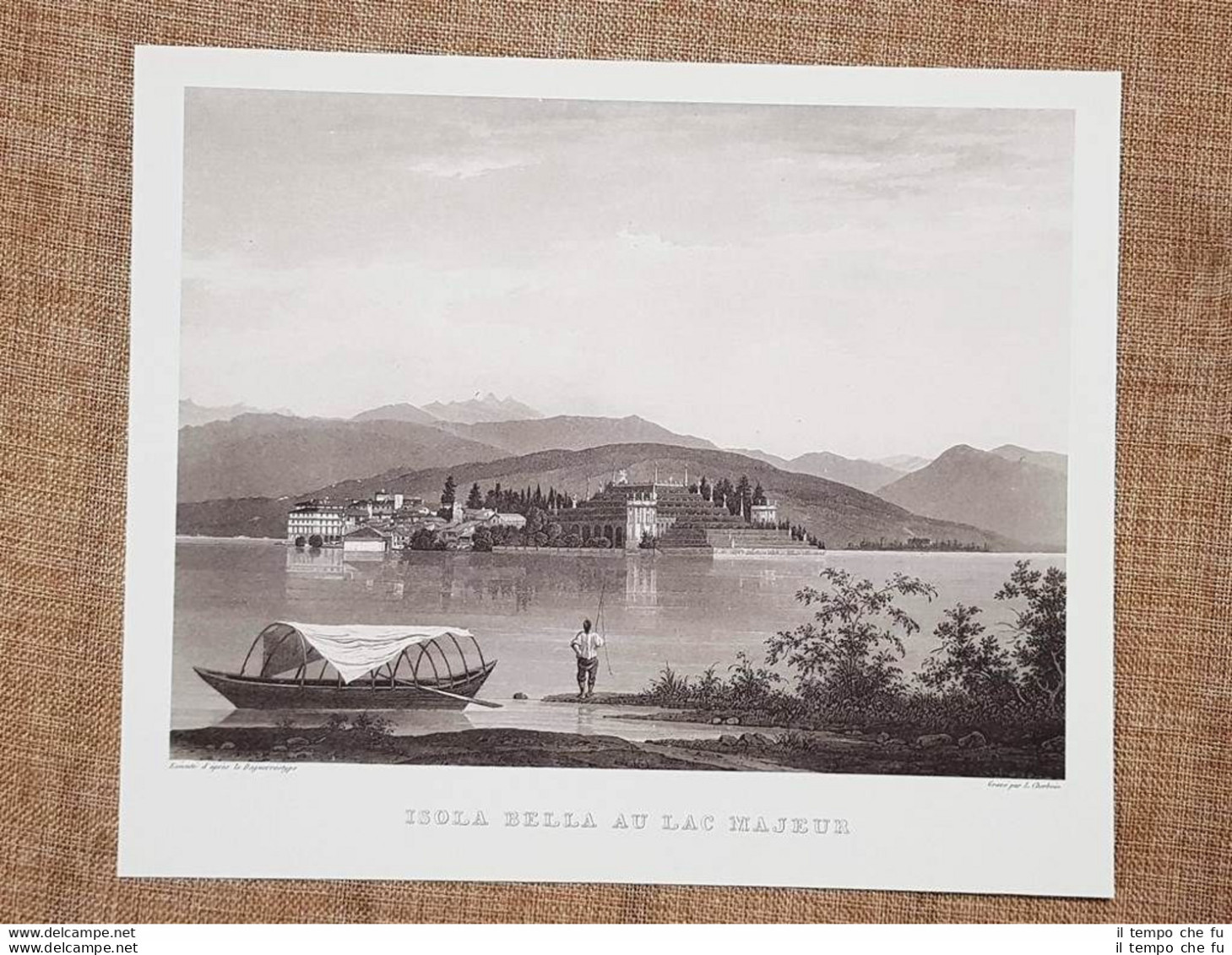 Isola Bella Sul Lago Maggiore Incisione Di L. Cherbuin Del 1840 Ristampa - Altri & Non Classificati