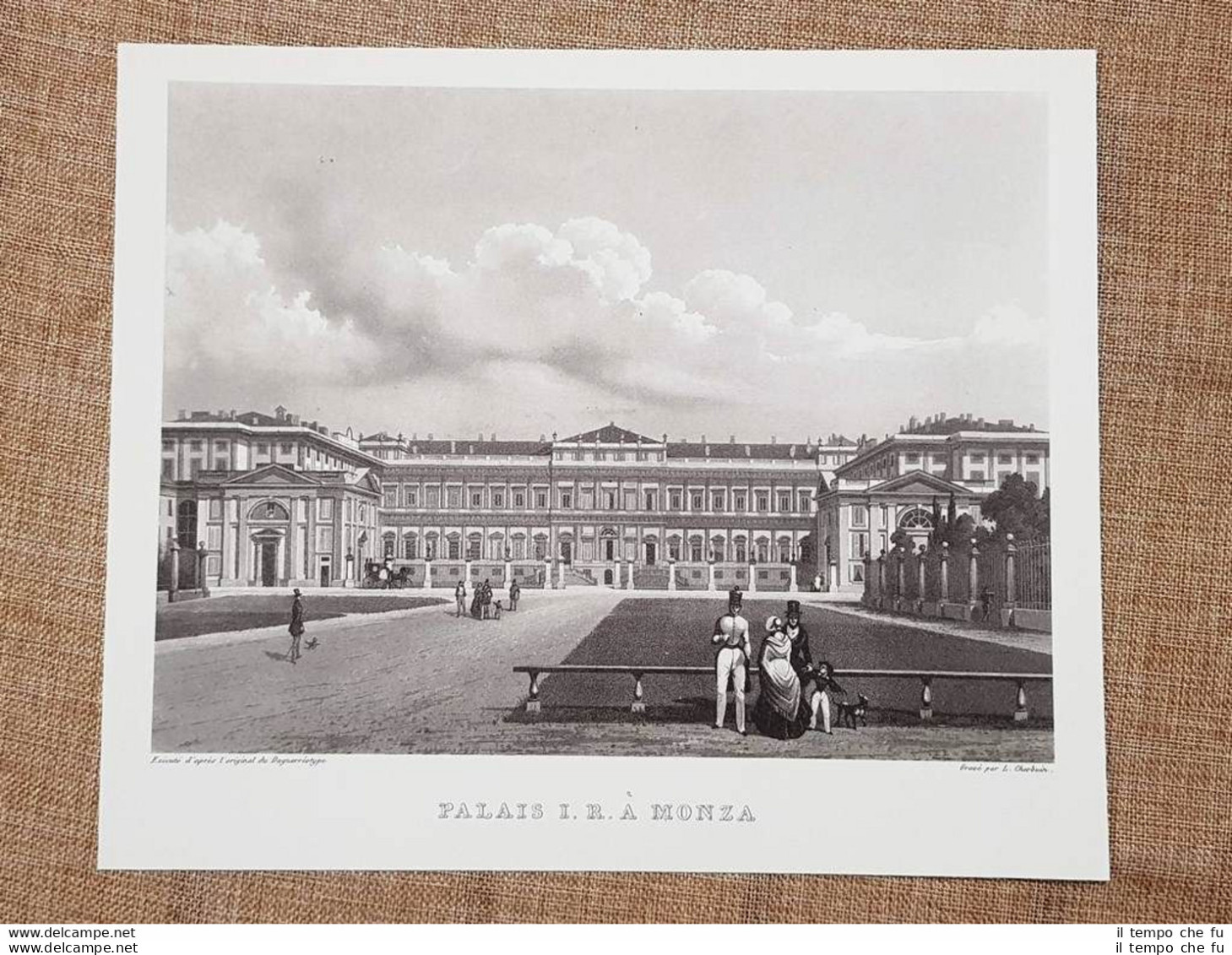 Monza Palazzo Reale Lombardia Incisione Di L. Cherbuin Del 1840 Ristampa - Sonstige & Ohne Zuordnung