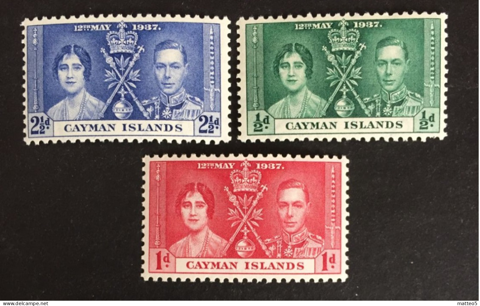 1937 - Caiman Islands - Coronation Of King George VII And Queen Elizabeth - Unused - Cayman Islands