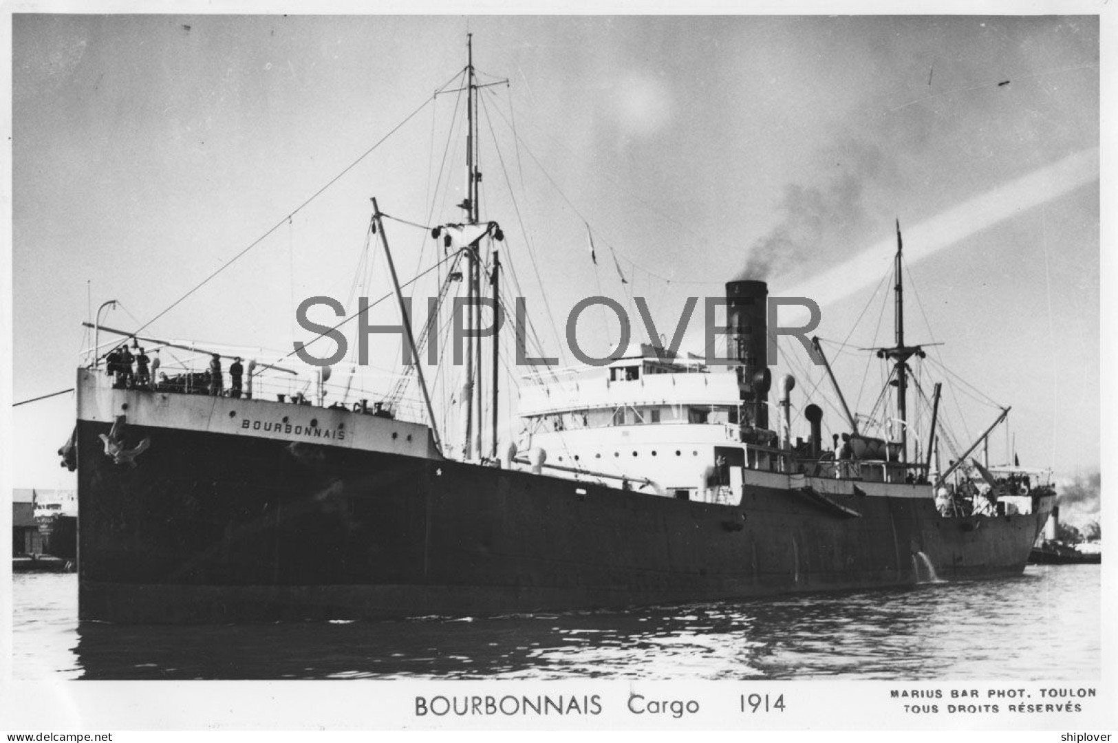 Cargo Français BOURBONNAIS - Carte Photo éditions Marius Bar - Bateau/ship/schiff - Commercio