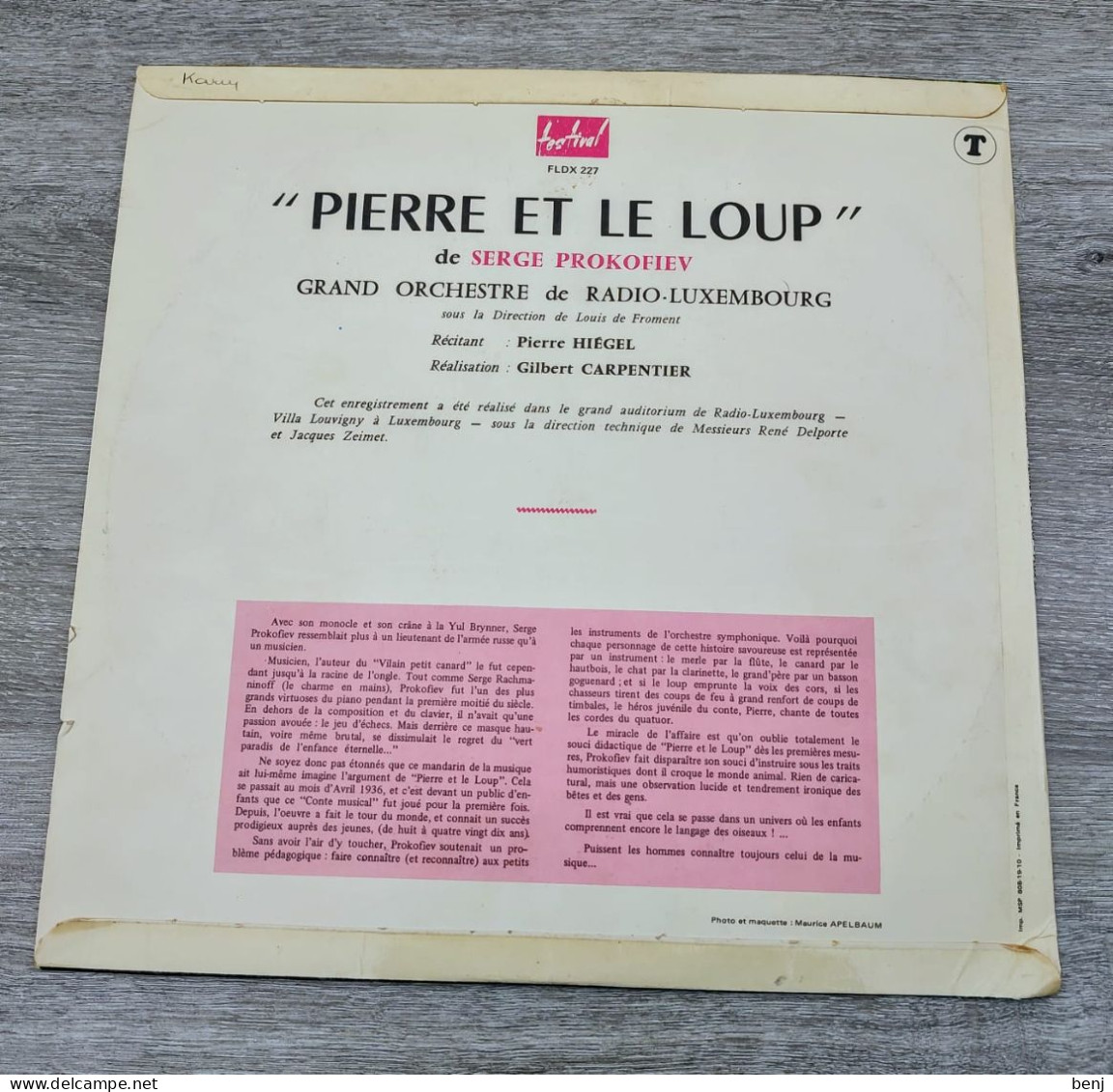 Disque Vinyle Album 33T 30 Cm Pierre Et Le Loup Serge Prokofiev - Editions Limitées