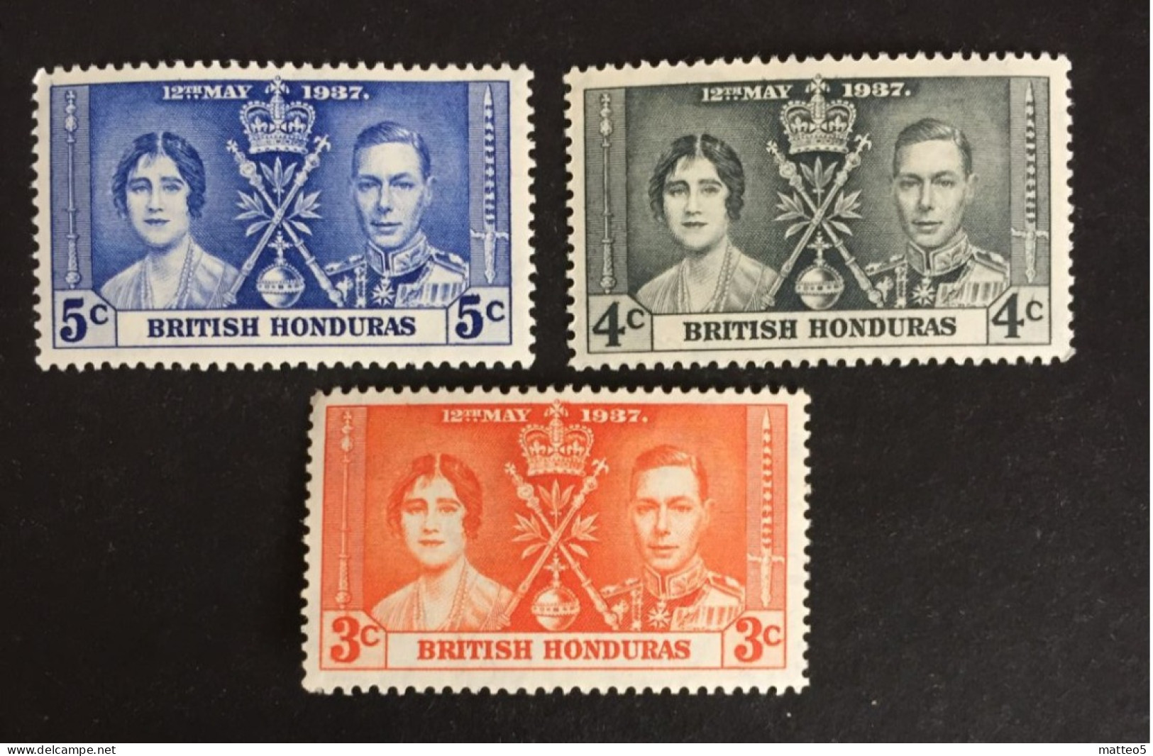 1937 - British Honduras - Coronation Of King George VII And Queen Elizabeth - Unused - Honduras Britannique (...-1970)