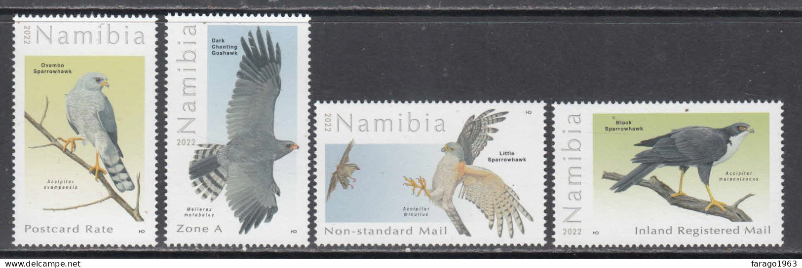 2022 Namibia Hawks Birds Of Prey Oiseaux Complete Set Of 4 MNH - Namibie (1990- ...)