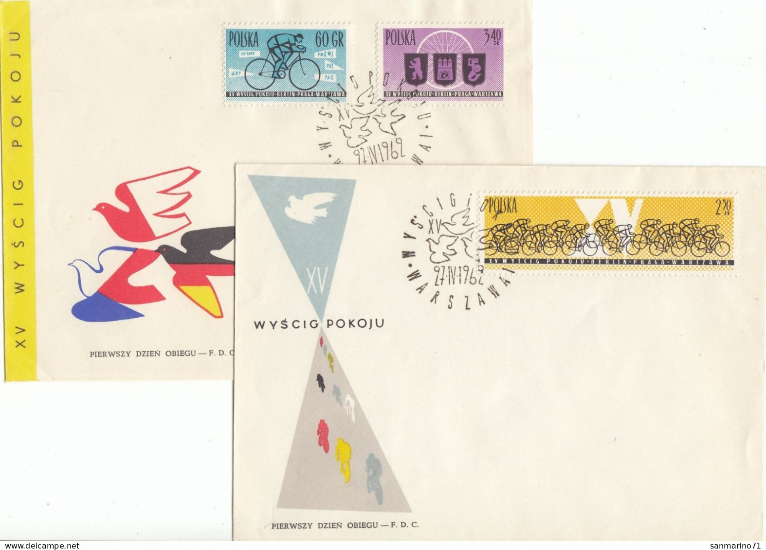 FDC POLAND 1306-1308 - FDC