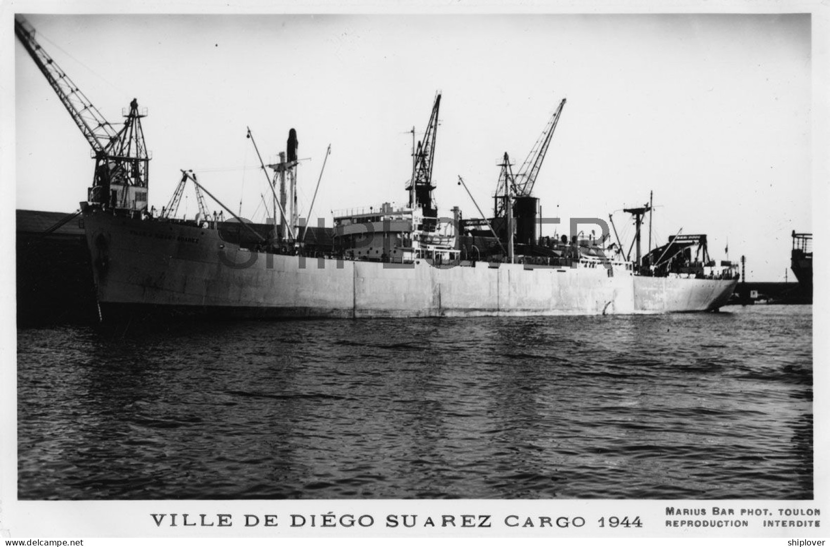 Cargo Français VILLE DE DIEGO SUAREZ - Carte Photo éditions Marius Bar - Bateau/ship/schiff - Commercio