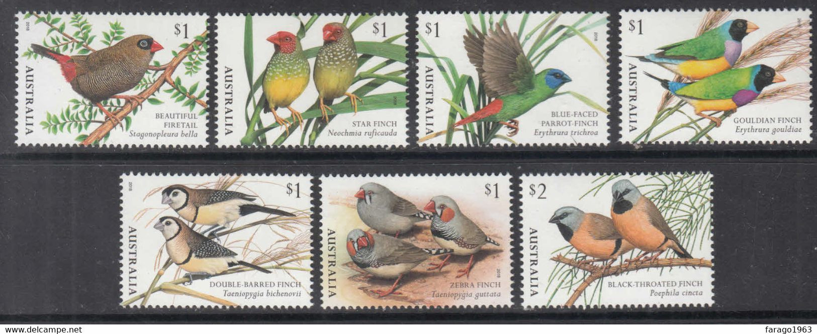 2018 Australia Finches Birds Complete Set Of 7 MNH - Ungebraucht