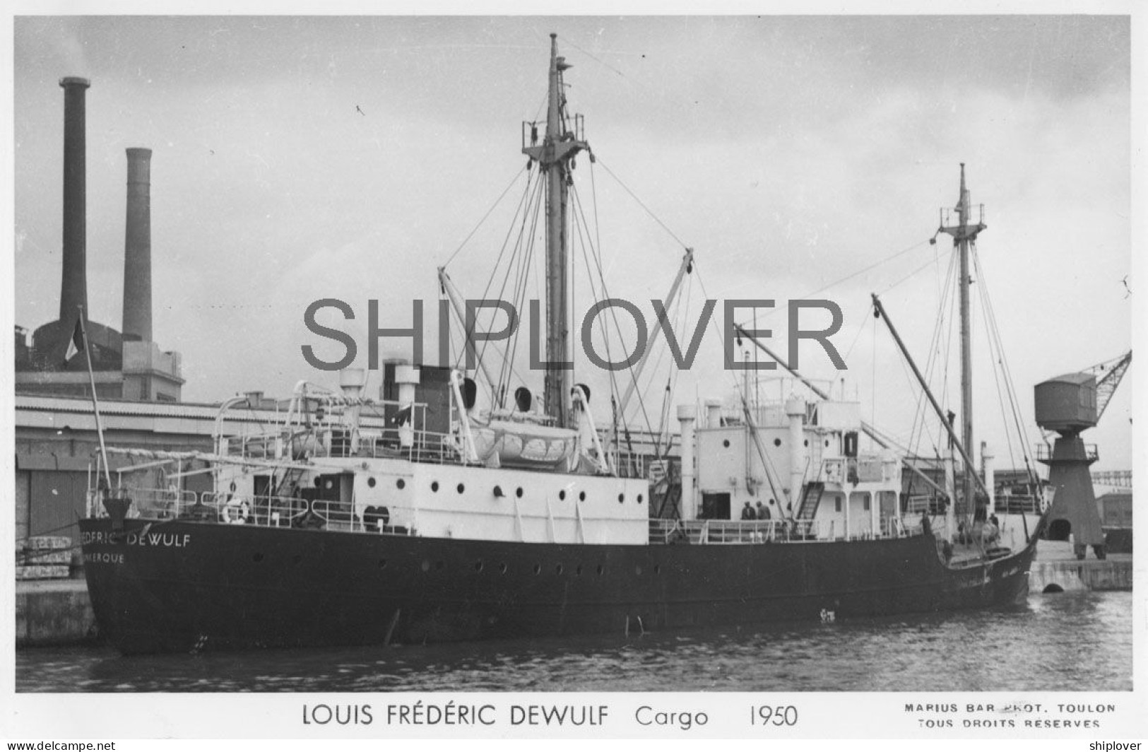 Cargo Français LOUIS FREDERIC DEWULF - Carte Photo éditions Marius Bar - Bateau/ship/schiff - Commercio