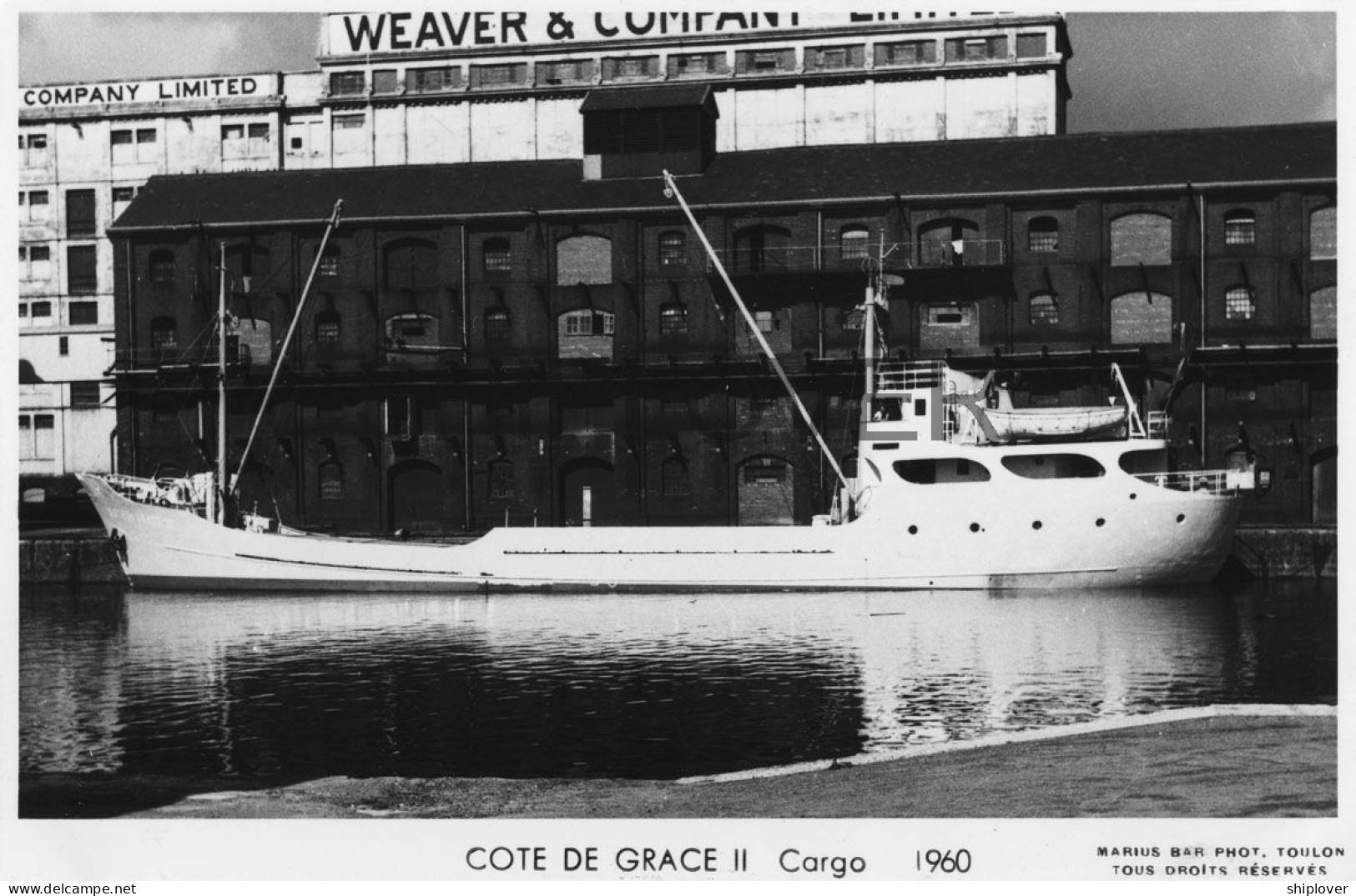 Cargo Français COTE DE GRACE II - Carte Photo éditions Marius Bar - Bateau/ship/schiff - Koopvaardij