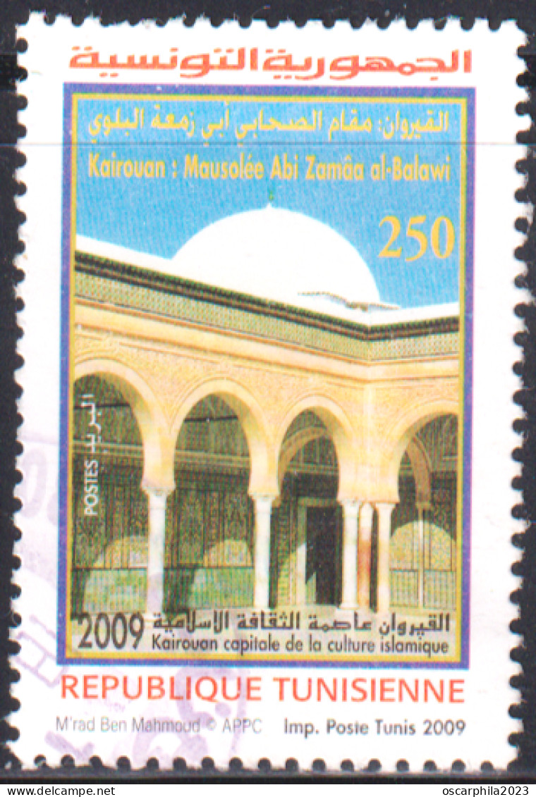 2009-Tunisie-Y&T1630 - Kairouan Capitale Culture Islamique - Mausolée Abou Zamaa Balaoui - Obli - Islam