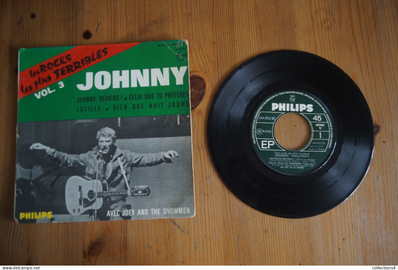 JOHNNY HALLYDAY  LES ROCKS LES PLUS TERRIBLES VOL 3 EP POCHETTE CARTON1964 VARIANTE - 45 T - Maxi-Single