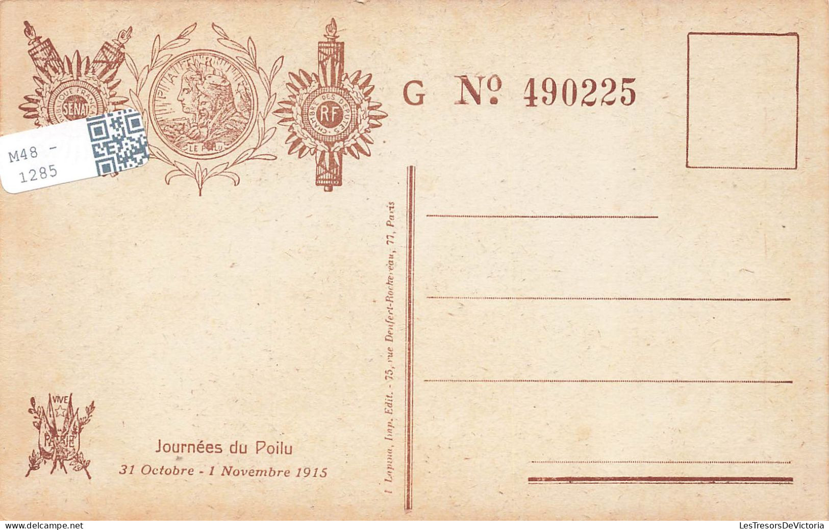 ILLUSTRATEUR - Journées Du Poilu - 1915 - Sénat - Chambre Des Députés - Carte Postale Ancienne - Unclassified