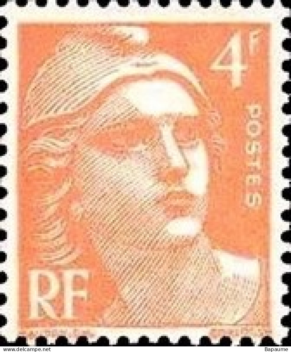 France - Yvert & Tellier N°808 - Type Marianne De Gandon 4f Orange - Neuf** NMH Cote Catalogue 3,40€ - 1945-54 Marianna Di Gandon