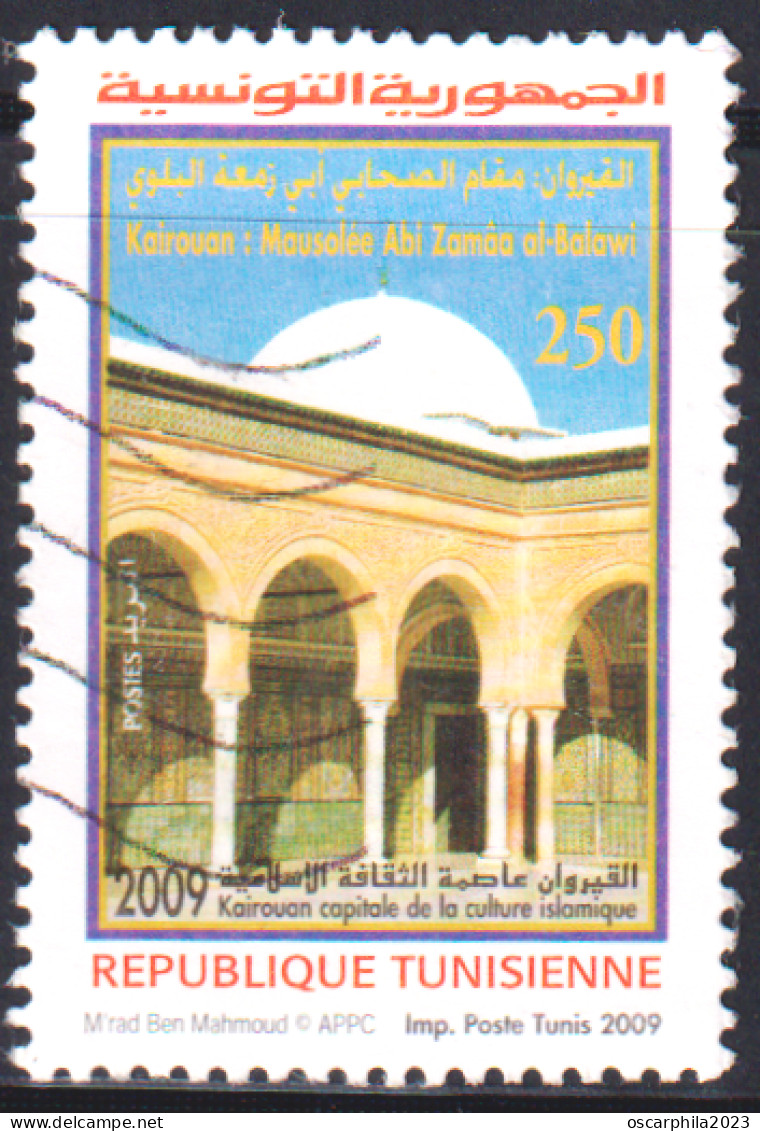 2009-Tunisie-Y&T1630 - Kairouan Capitale Culture Islamique - Mausolée Abou Zamaa Balaoui - Obli - Islam