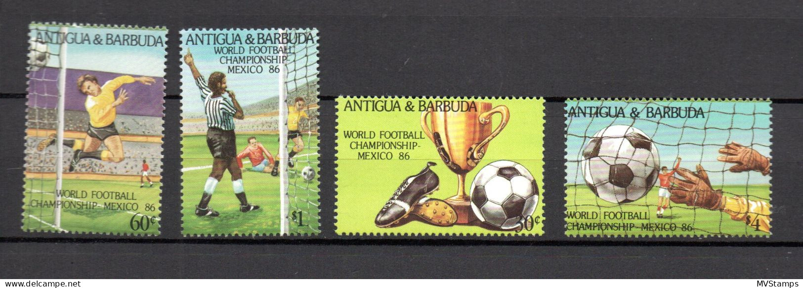 Antigua & Barbuda 1986 Set Soccer/Football Stamps (Michel 925/28) MNH - Antigua And Barbuda (1981-...)