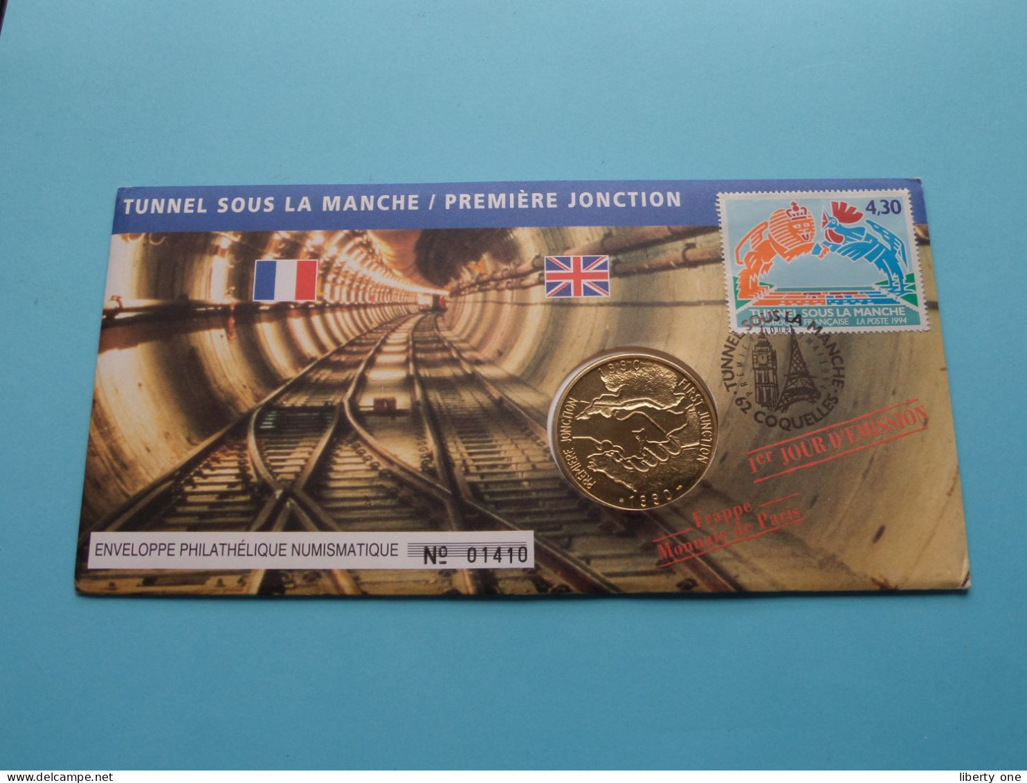 TUNNEL SOUS LA MANCHE > CHANNEL ( Voir Scans ) Enveloppe Numismatique Monnaie De Paris N° 01410 > 1990 > Numislettre ! - Pièces écrasées (Elongated Coins)