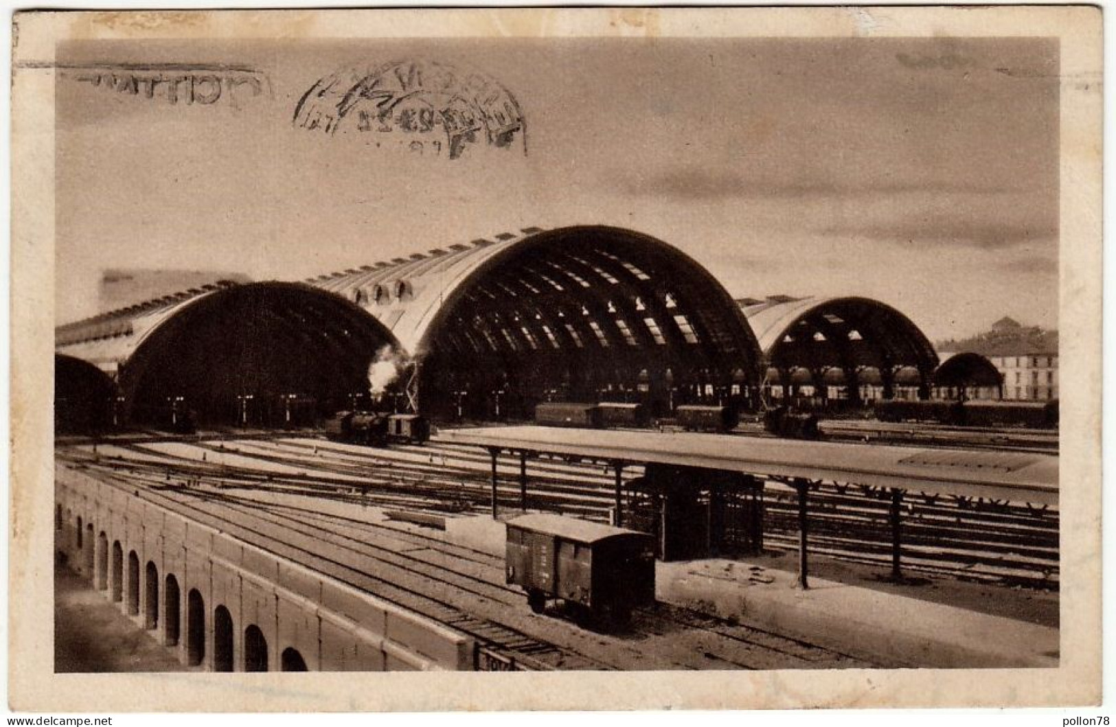 FERROVIE - TRENI - MILANO - LA TETTOIA DELLA NUOVA STAZIONE - 1938 - Vedi Retro - Formato Piccolo - Gares - Avec Trains