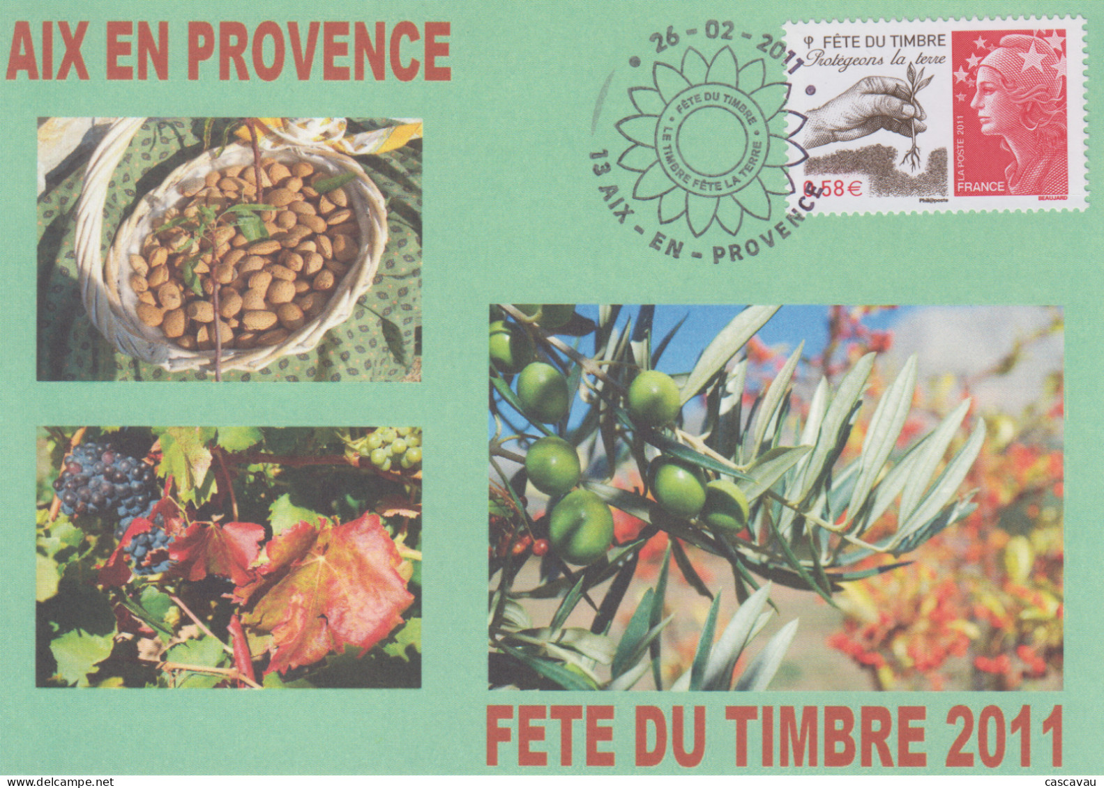 Carte  Locale  Maximum   1er  Jour   FRANCE   Fête  Du  TIMBRE   AIX  EN  PROVENCE   2011 - Tag Der Briefmarke