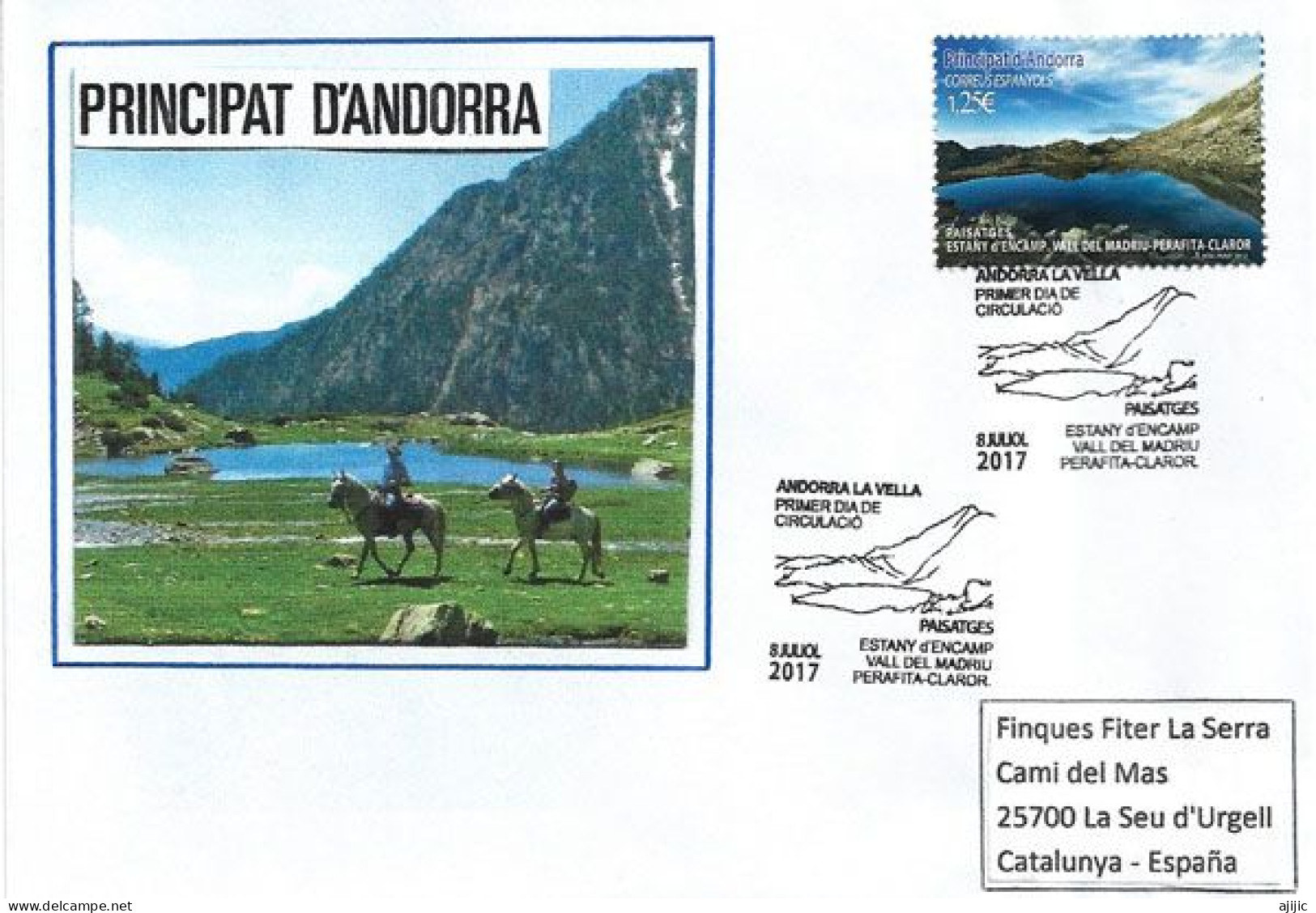 Unesco Wold Heritage Principality Of Andorra. Vall Del Madriu-Perafita-Claror. FDC 2017 - Lettres & Documents