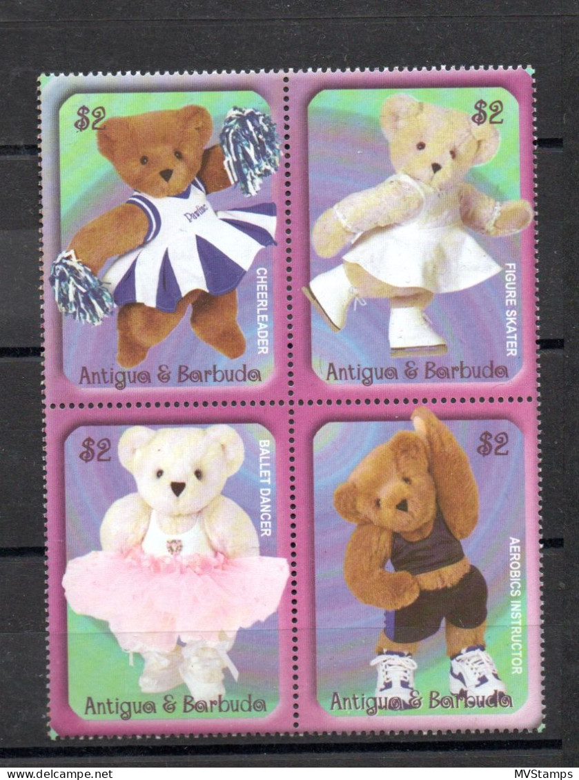 Antigua & Barbuda 2002 Set Teddy Bears Stamps (Michel 3773/76) MNH - Antigua Y Barbuda (1981-...)