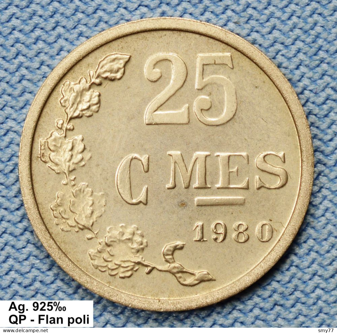 Luxembourg • 25 Centimes 1980  Argent / Silver 925‰  •  QP / Flan Poli  •  3'000 Ex.  • Rare •  [24-459] - Luxembourg