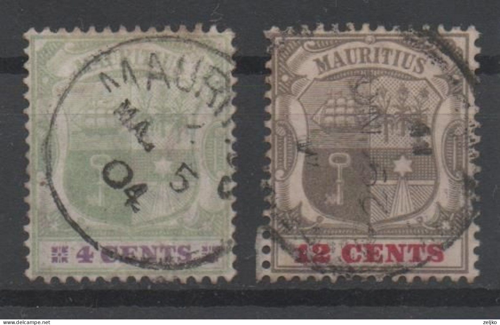 Mauritius, Used, VFU, 1902, Michel 99, 104 - Mauritius (...-1967)