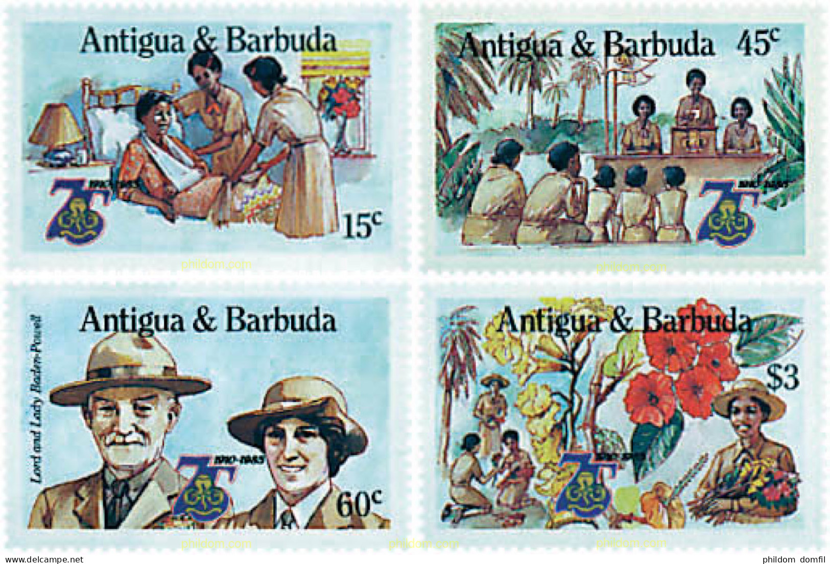 727666 HINGED ANTIGUA Y BARBUDA 1985 75 ANIVERSARIO DEL ESCULTISMO FEMENINO - Antigua Y Barbuda (1981-...)