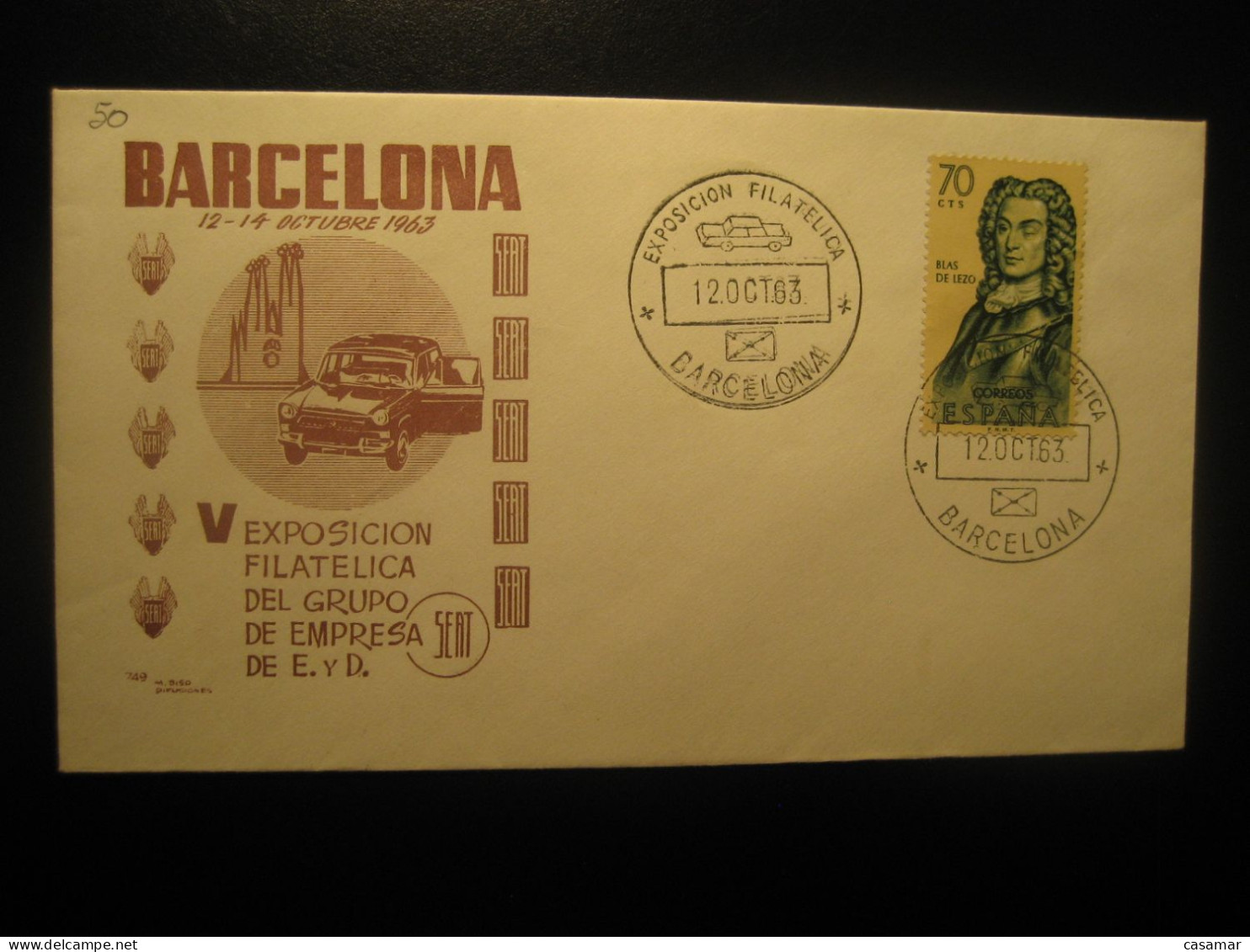 BARCELONA 1963 Expo SEAT Cancel 1500 Cover SPAIN Auto Car Automovil - Cars