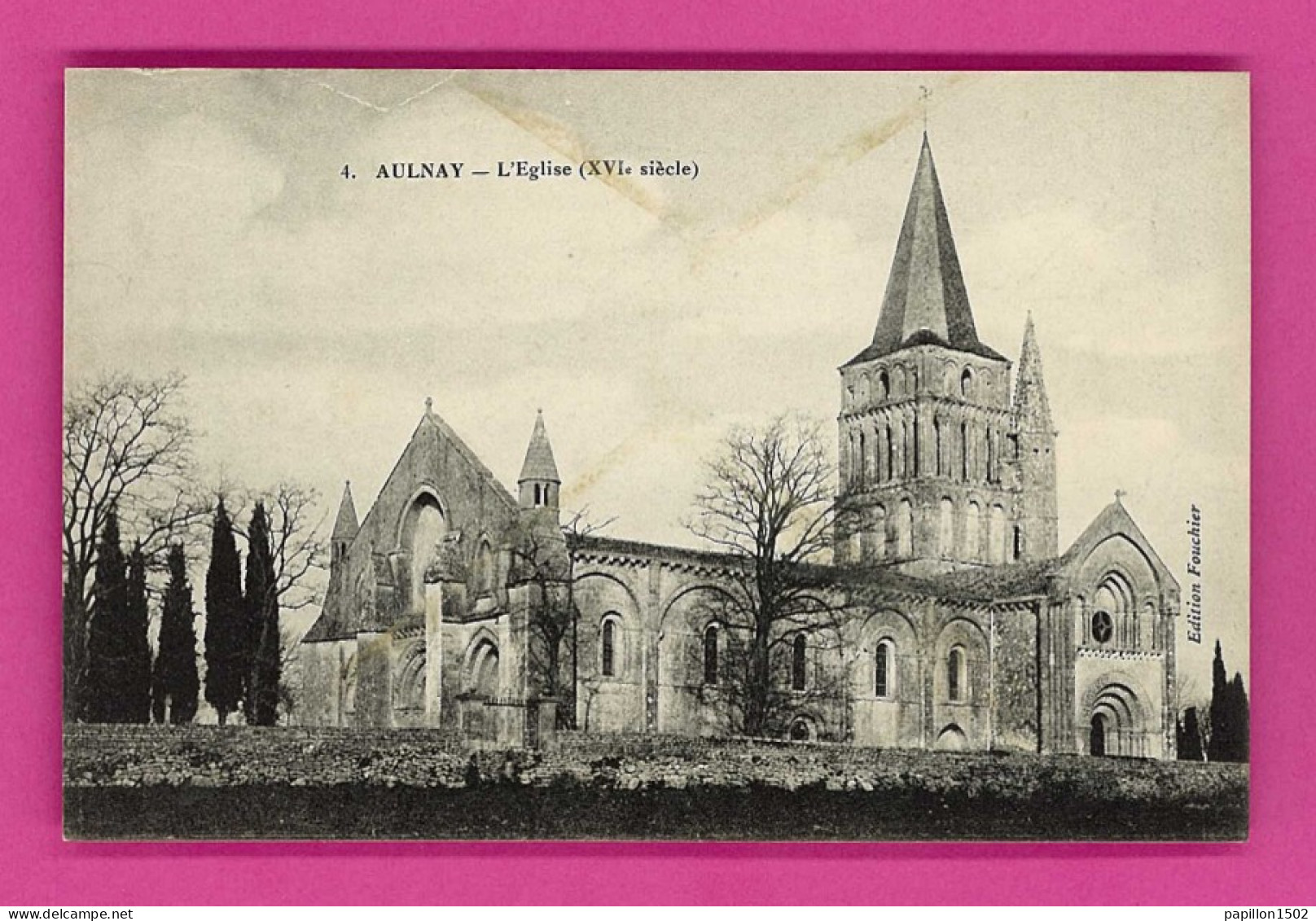 F-17-Aulnay De Saintonge-07P1 L'église Du XVième Siècle, Vue Générale, Cpa BE - Aulnay