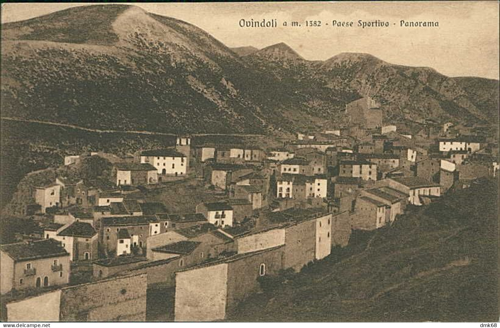 OVINDOLI ( L'AQUILA ) PAESE SPORTIVO - PANORAMA - EDIZIONE GARIONI - 1930s (20348) - L'Aquila