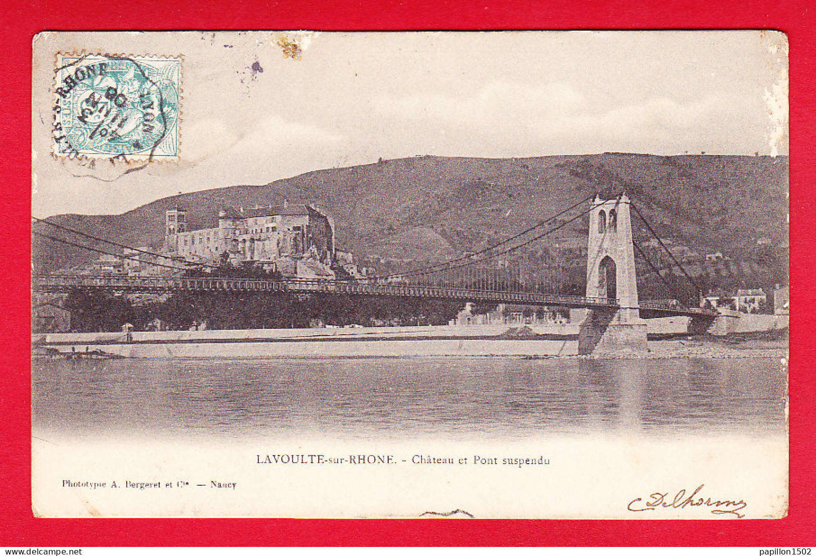 F-07-Lavoulte Sur Rhone-01P108  Le Château Et Le Pont Suspendu, Cpa Précurseur - La Voulte-sur-Rhône