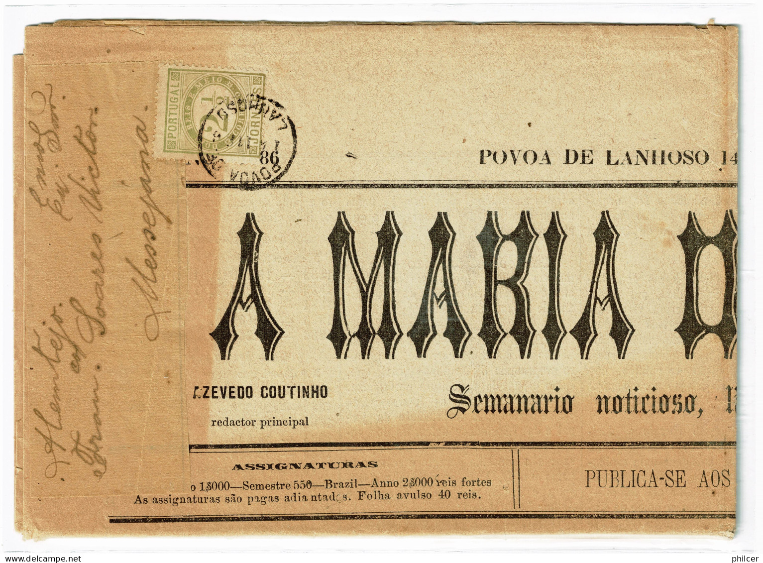 Portugal, 1886, # 48, Used - Storia Postale