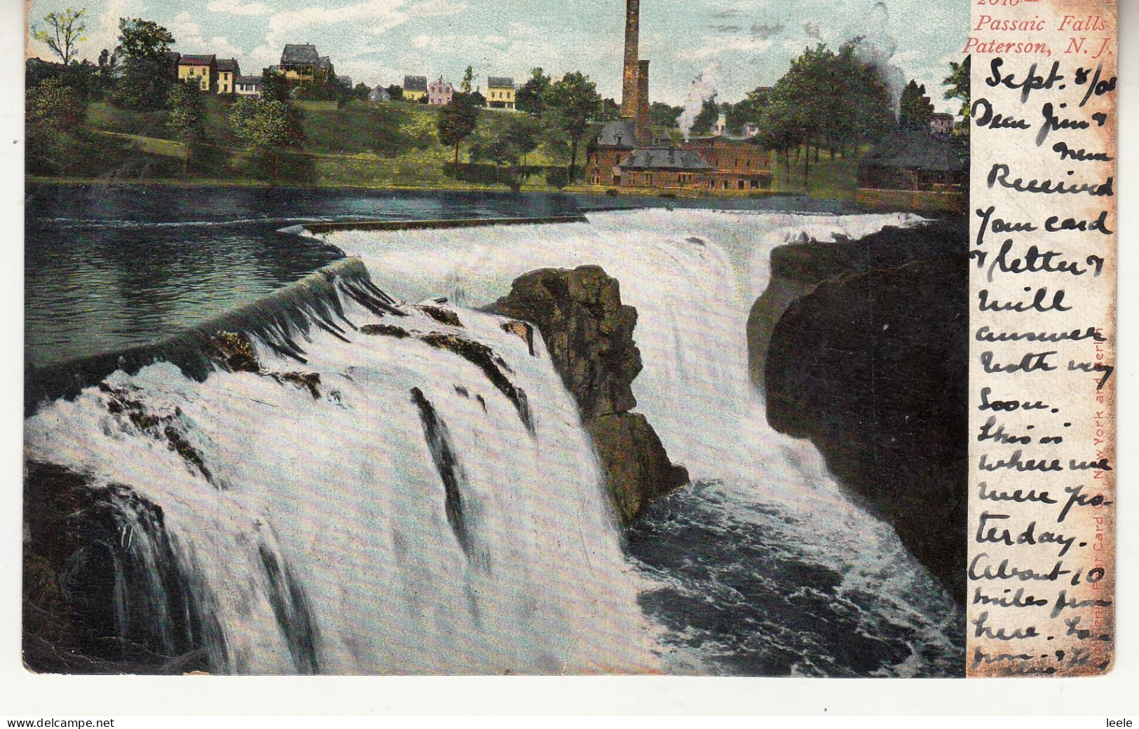 CJ07.  Vintage US Undivided Postcard. Passaic Falls. Paterson. New Jersey - Paterson